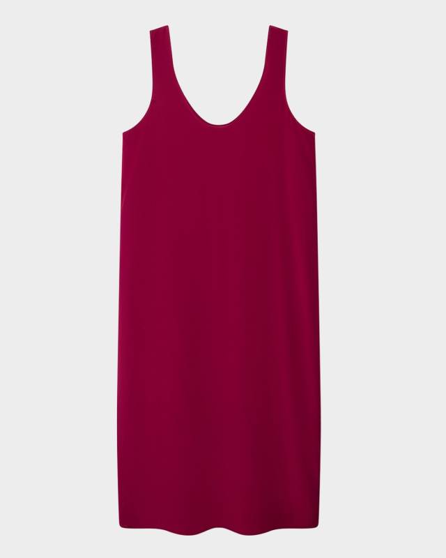 Scoop-Neck Silk Midi Tank Dress